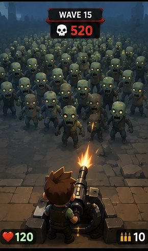 Zombie horde swarming in